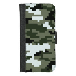 8 Bit Pixel Digital Urban Camouflage / Camo iPhone 8/7 Wallet Case