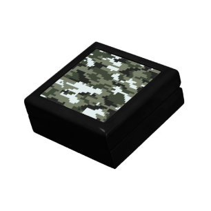 8 Bit Pixel Digital Urban Camouflage / Camo Jewelry Box