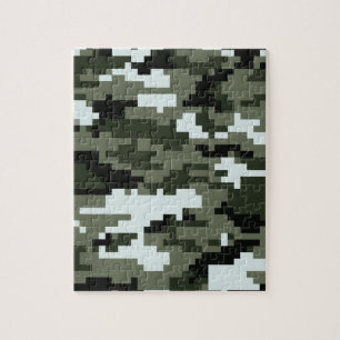 8 Bit Pixel Digital Urban Camouflage / Camo Jigsaw Puzzle