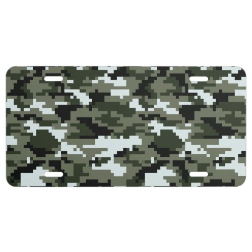 8 Bit Pixel Digital Urban Camouflage  Camo License Plate