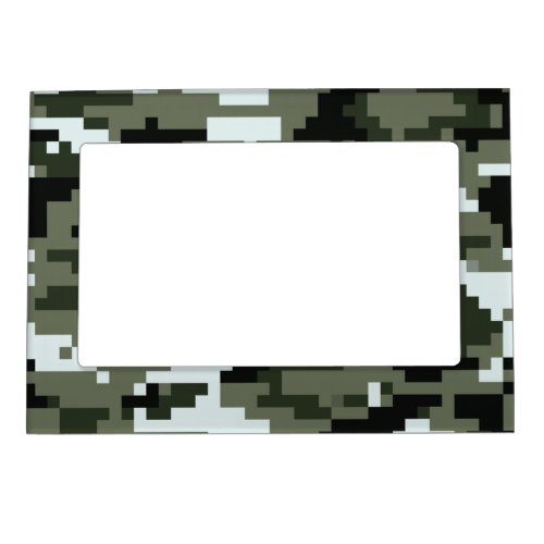 8 Bit Pixel Digital Urban Camouflage  Camo Magnetic Photo Frame