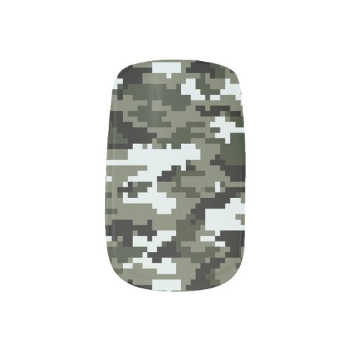 8 Bit Pixel Digital Urban Camouflage  Camo Minx Nail Art