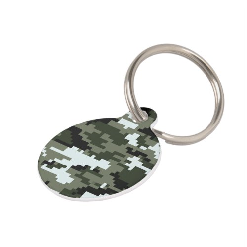 8 Bit Pixel Digital Urban Camouflage  Camo Pet Name Tag