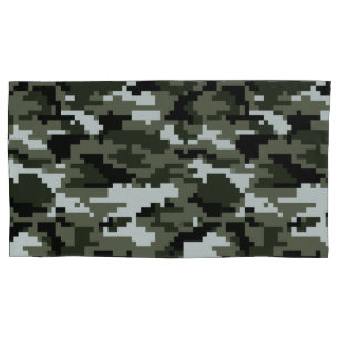 8 Bit Pixel Digital Urban Camouflage / Camo Pillow Case