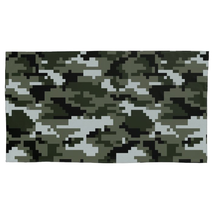 8 Bit Pixel Digital Urban Camouflage Camo Pillow Case Zazzle Com