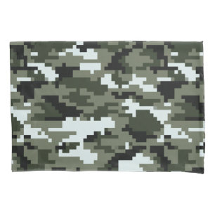 8 Bit Pixel Digital Urban Camouflage / Camo Pillowcase