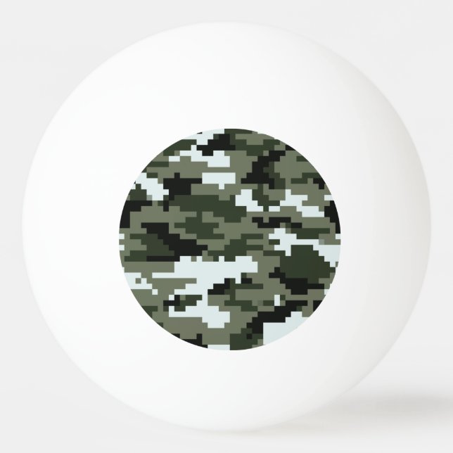 8 Bit Pixel Digital Urban Camouflage / Camo Ping-Pong Ball (Front)