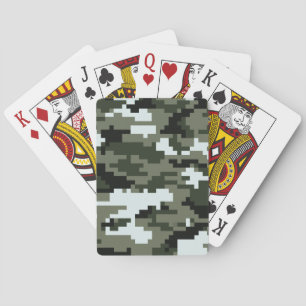 8 Bit Pixel Digital Urban Camouflage / Camo Poker Cards