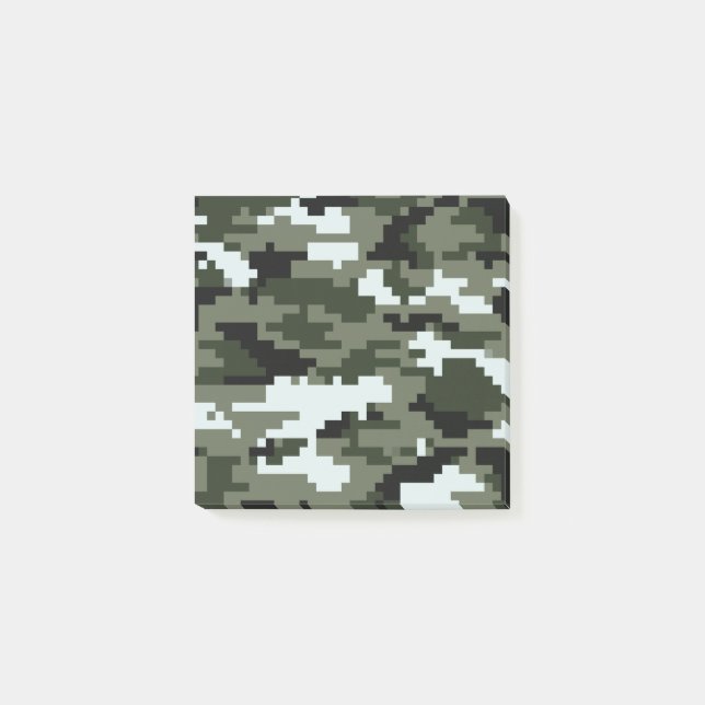 8 Bit Pixel Digital Urban Camouflage / Camo Post-it Notes (Front)