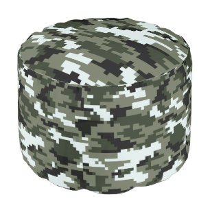 8 Bit Pixel Digital Urban Camouflage / Camo Pouf