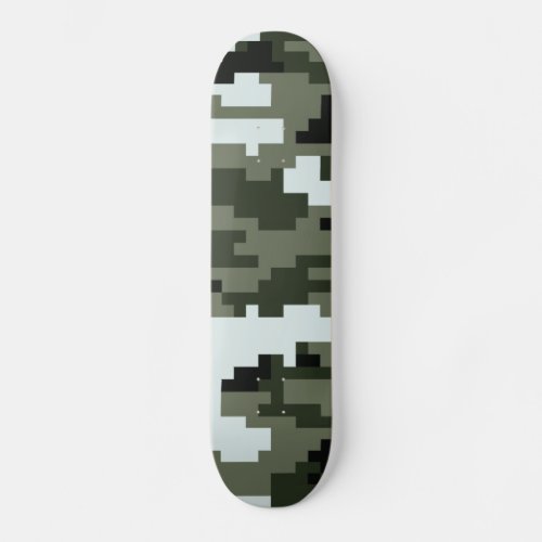 8 Bit Pixel Digital Urban Camouflage  Camo Skateboard Deck