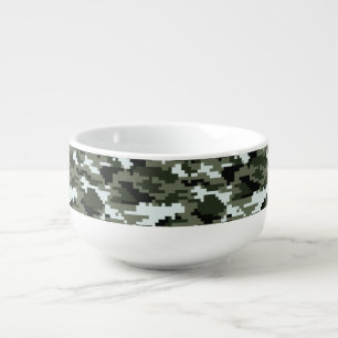 8 Bit Pixel Digital Urban Camouflage / Camo Soup Mug