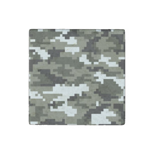 8 Bit Pixel Digital Urban Camouflage / Camo Stone Magnet
