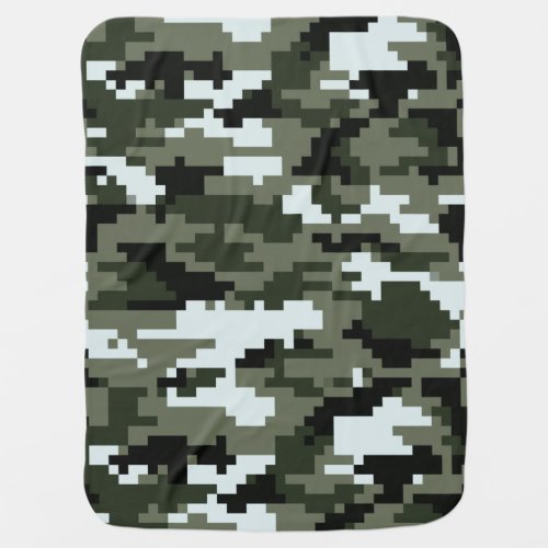 8 Bit Pixel Digital Urban Camouflage  Camo Stroller Blanket
