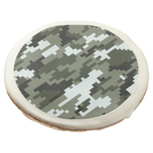 8 Bit Pixel Digital Urban Camouflage  Camo Sugar Cookie