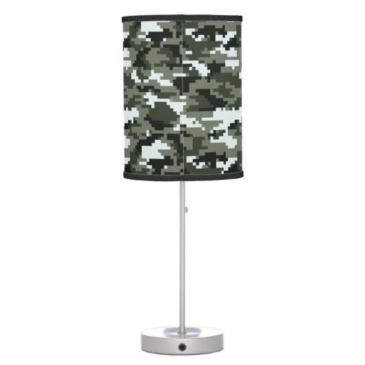8 Bit Pixel Digital Urban Camouflage / Camo Table Lamp (Back)