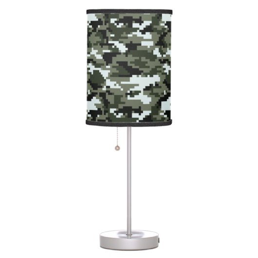 8 Bit Pixel Digital Urban Camouflage / Camo Table Lamp (Right)