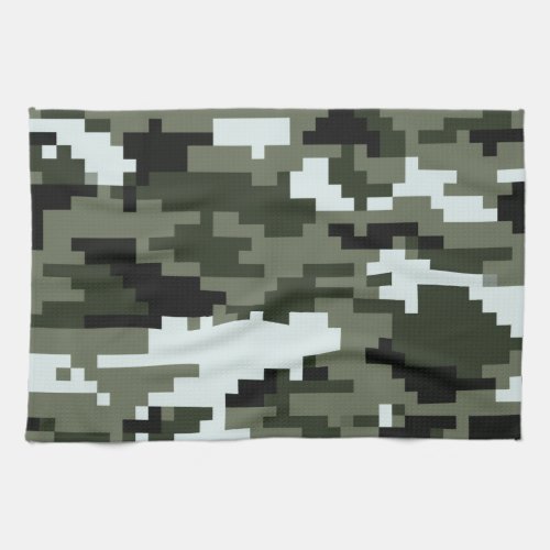 8 Bit Pixel Digital Urban Camouflage  Camo Towel