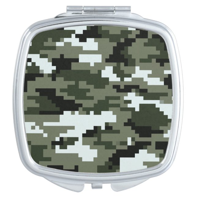 8 Bit Pixel Digital Urban Camouflage / Camo Vanity Mirror (Front)