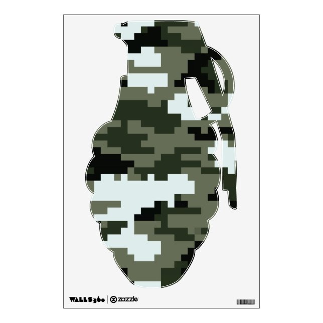 8 Bit Pixel Digital Urban Camouflage / Camo Wall Decal (Front)