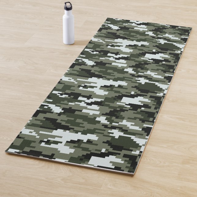8 Bit Pixel Digital Urban Camouflage / Camo Yoga Mat (In Situ)