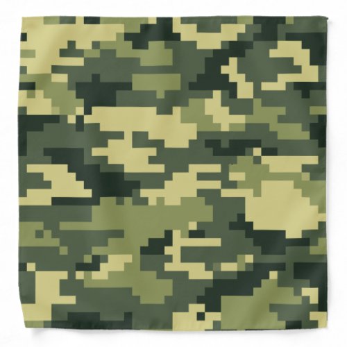 8 Bit Pixel Digital Woodland Camouflage  Camo Bandana