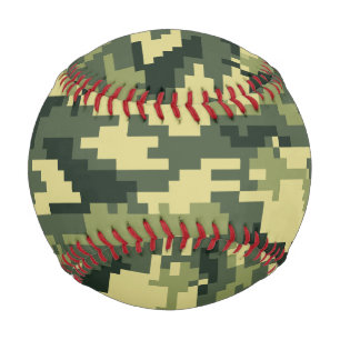 8 Bit Pixel Digital Woodland Camouflage / Camo Baseball
