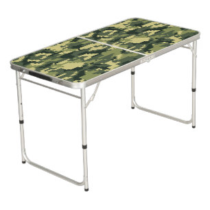 8 Bit Pixel Digital Woodland Camouflage / Camo Beer Pong Table