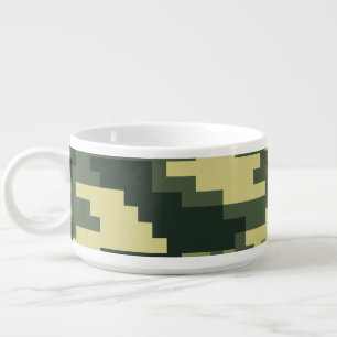 8 Bit Pixel Digital Woodland Camouflage / Camo Bowl