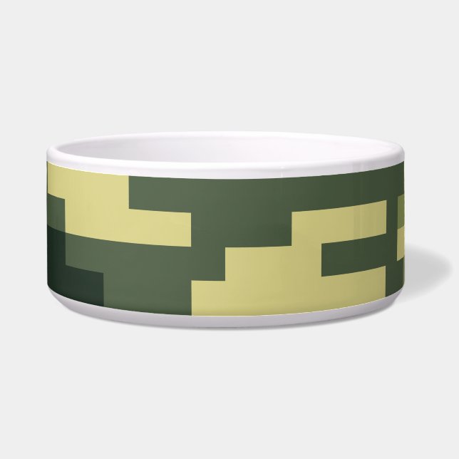 8 Bit Pixel Digital Woodland Camouflage / Camo Bowl (Front)