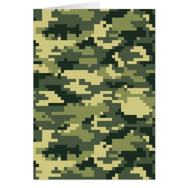 8 Bit Pixel Digital Woodland Camouflage / Camo Cards (Front)