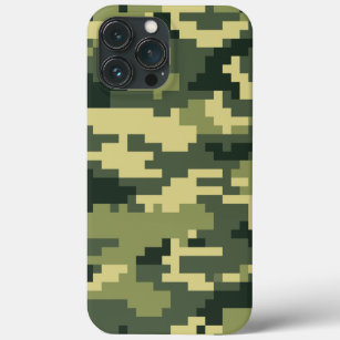 8 Bit Pixel Digital Woodland Camouflage / Camo iPhone 13 Pro Max Case