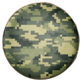 8 Bit Pixel Digital Woodland Camouflage / Camo Chocolate Dipped Oreo (Front)