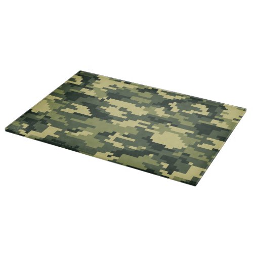 8 Bit Pixel Digital Woodland Camouflage  Camo Cutting Board
