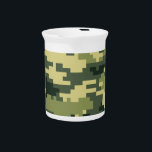 8 Bit Pixel Digital Woodland Camouflage / Camo Drink Pitcher<br><div class="desc">8 Bit War FPS Gamer Geek Army Digital Pixel Woodland Military Camo.

Globe Trotters specialises in idiosyncratic imagery from around the globe. Here you will find unique Greeting Cards,  Postcards,  Posters,  Mousepads and more.</div>