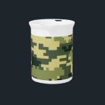 8 Bit Pixel Digital Woodland Camouflage / Camo Drink Pitcher<br><div class="desc">8 Bit War FPS Gamer Geek Army Digital Pixel Woodland Military Camo.

Globe Trotters specialises in idiosyncratic imagery from around the globe. Here you will find unique Greeting Cards,  Postcards,  Posters,  Mousepads and more.</div>