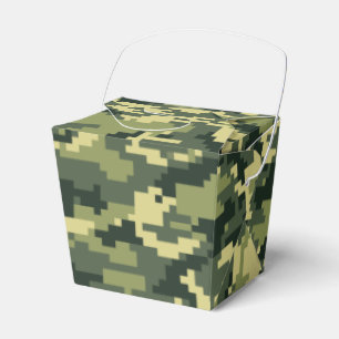 8 Bit Pixel Digital Woodland Camouflage / Camo Favor Boxes