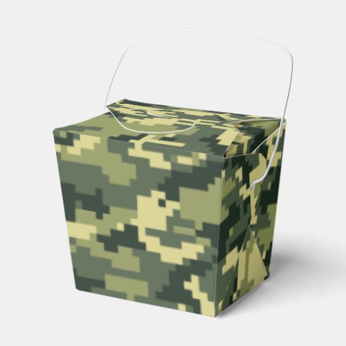 8 Bit Pixel Digital Woodland Camouflage  Camo Favor Boxes