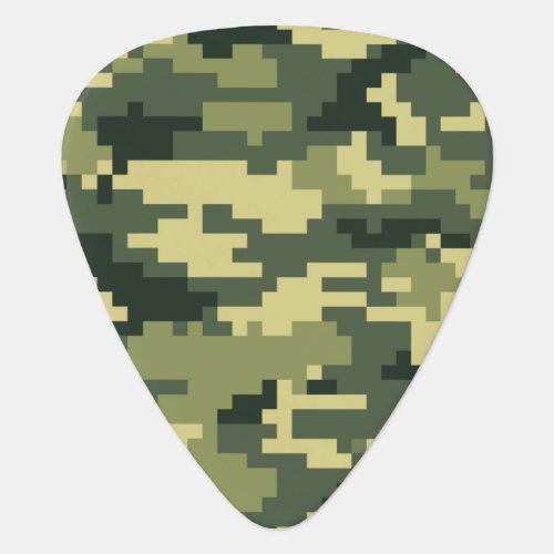 8 Bit Pixel Digital Woodland Camouflage  Camo Guitar Pick