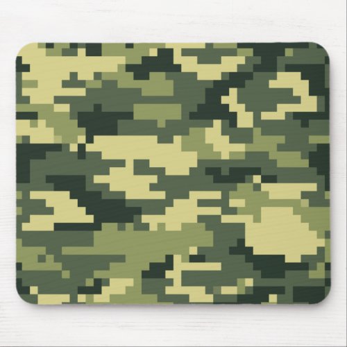 8 Bit Pixel Digital Woodland Camouflage  Camo Mouse Pad