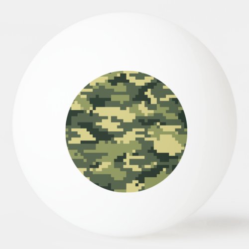 8 Bit Pixel Digital Woodland Camouflage  Camo Ping Pong Ball