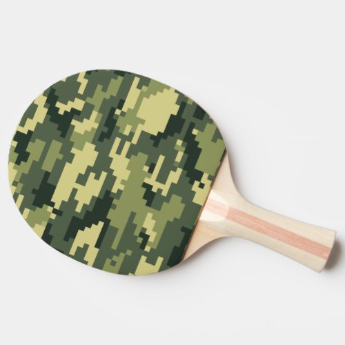 8 Bit Pixel Digital Woodland Camouflage  Camo Ping Pong Paddle