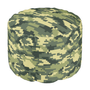 8 Bit Pixel Digital Woodland Camouflage / Camo Pouf