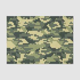 8 Bit Pixel Digital Woodland Camouflage / Camo Tissue Paper