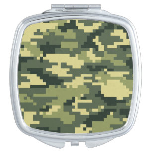 8 Bit Pixel Digital Woodland Camouflage / Camo Vanity Mirror