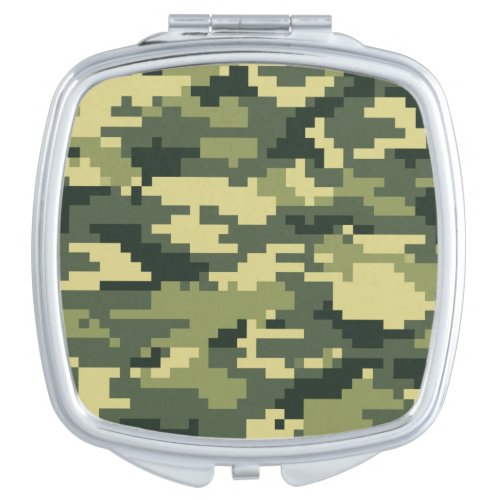 8 Bit Pixel Digital Woodland Camouflage  Camo Vanity Mirror