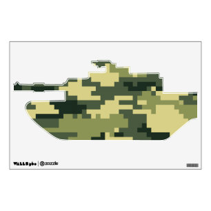 8 Bit Pixel Digital Woodland Camouflage / Camo Wall Decal