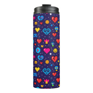 8-Bit Pixel Gaming Insulated Travel Tumbler