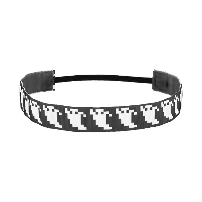 8 Bit Pixel Ghost Athletic Headband (Front)