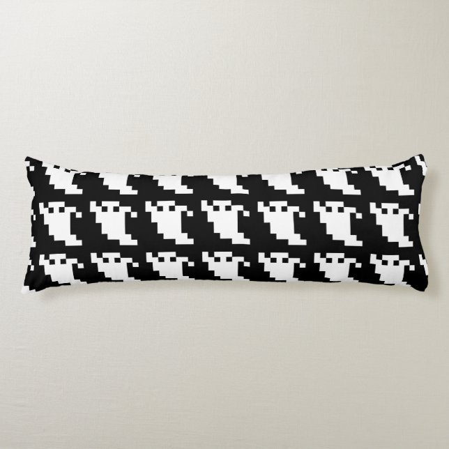 8 Bit Pixel Ghost Body Pillow (Front)